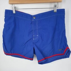 Parke & Ronen Men's Swim Shorts Trunks Blue Red Lined Size‎ 32x4" Inseam